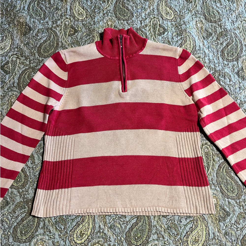 Striped Red and Brown Women's Sweater